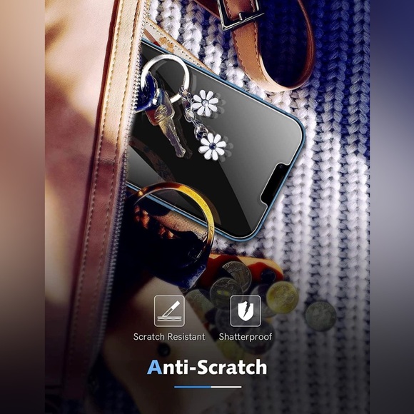 LK 2 Pack iPhone 13 Screen Protector with 2 Pack Camera Lens Protector - Picture 5 of 5